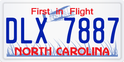 NC license plate DLX7887