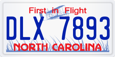 NC license plate DLX7893