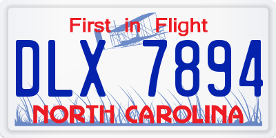 NC license plate DLX7894