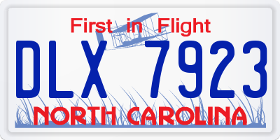 NC license plate DLX7923