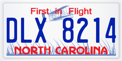 NC license plate DLX8214
