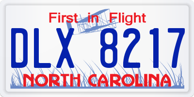 NC license plate DLX8217