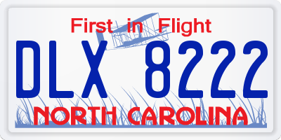 NC license plate DLX8222