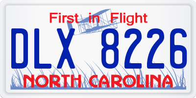 NC license plate DLX8226