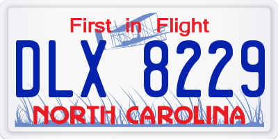NC license plate DLX8229