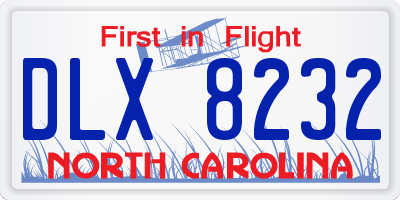 NC license plate DLX8232