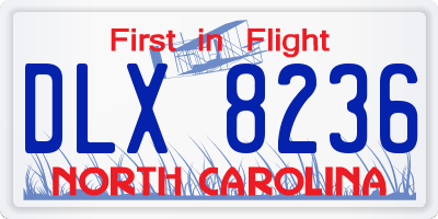 NC license plate DLX8236