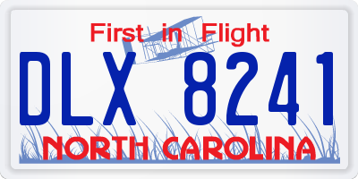 NC license plate DLX8241