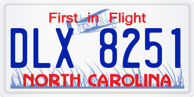 NC license plate DLX8251