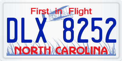 NC license plate DLX8252