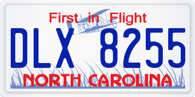 NC license plate DLX8255