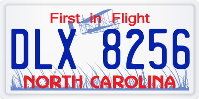 NC license plate DLX8256