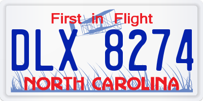 NC license plate DLX8274