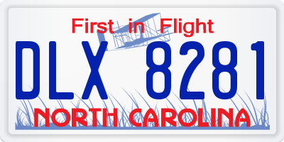 NC license plate DLX8281