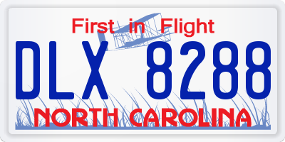 NC license plate DLX8288