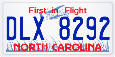 NC license plate DLX8292