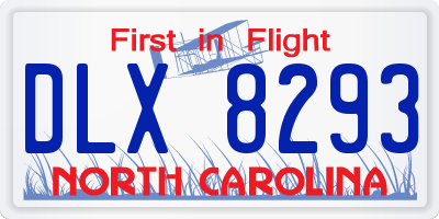 NC license plate DLX8293