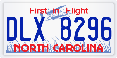 NC license plate DLX8296