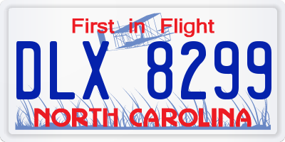 NC license plate DLX8299