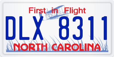 NC license plate DLX8311