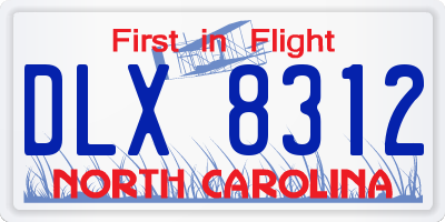 NC license plate DLX8312