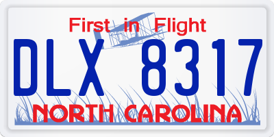 NC license plate DLX8317