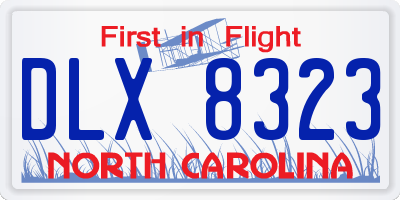 NC license plate DLX8323