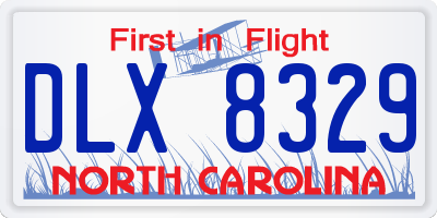 NC license plate DLX8329