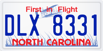 NC license plate DLX8331