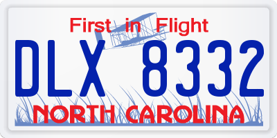 NC license plate DLX8332