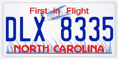 NC license plate DLX8335