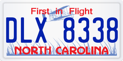 NC license plate DLX8338