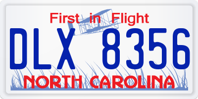 NC license plate DLX8356