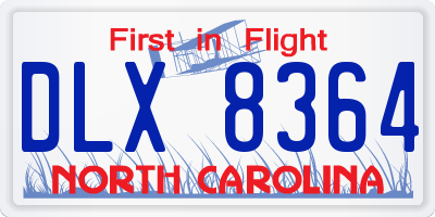 NC license plate DLX8364