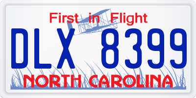 NC license plate DLX8399