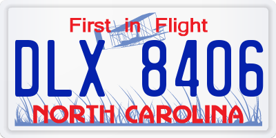 NC license plate DLX8406