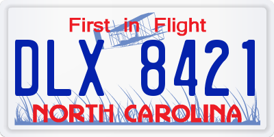 NC license plate DLX8421