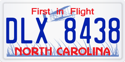 NC license plate DLX8438