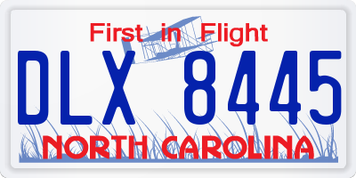 NC license plate DLX8445