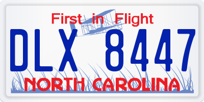 NC license plate DLX8447
