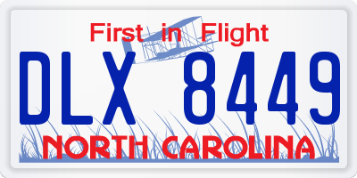 NC license plate DLX8449