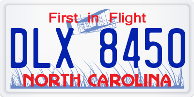 NC license plate DLX8450