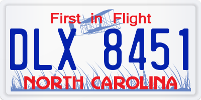 NC license plate DLX8451