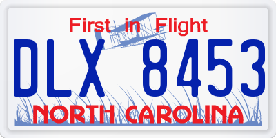 NC license plate DLX8453