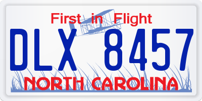 NC license plate DLX8457