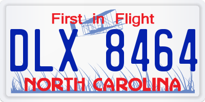 NC license plate DLX8464