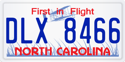 NC license plate DLX8466