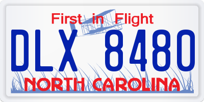 NC license plate DLX8480