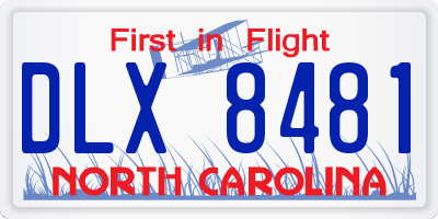 NC license plate DLX8481