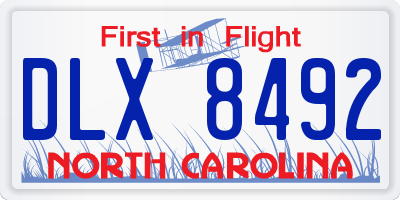 NC license plate DLX8492